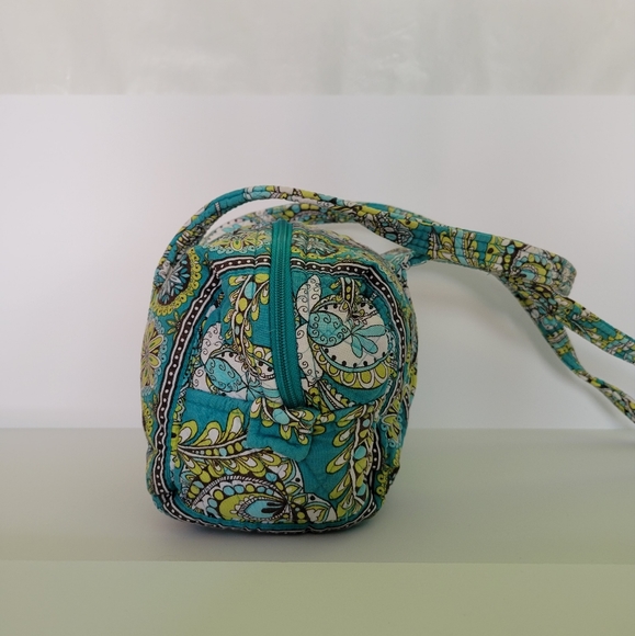 Retired Vera Bradley Peacock pattern Mini Duffle Bag Handbag Purse - Picture 3 of 5